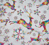 Christmas Metallic Cotton Fabric - Rainbow Reindeers Cream