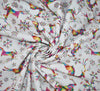 Christmas Metallic Cotton Fabric - Rainbow Reindeers Cream