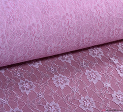 Raschel Pink Lace Fabric