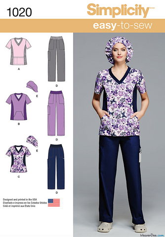 Simplicity - S1020 Misses' & Plus Size Scrubs | Easy - WeaverDee.com Sewing & Crafts - 1