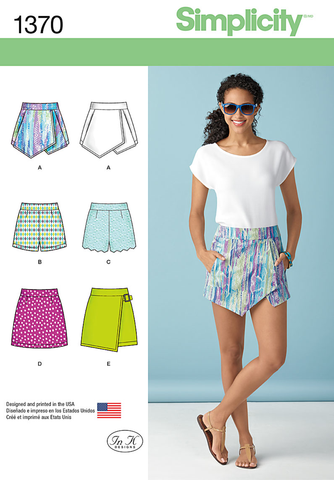 Simplicity - S1370 Misses' Shorts, Skirt & 'skort' - WeaverDee.com Sewing & Crafts - 1