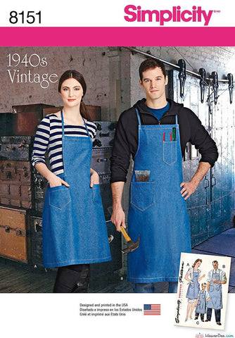 Simplicity - S8151 Vintage Aprons for Boys, Girls, Misses & Men - WeaverDee.com Sewing & Crafts - 1