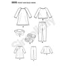 Simplicity Pattern S8806 Children's Dress, Top, Pants, Eye Mask & Slippers