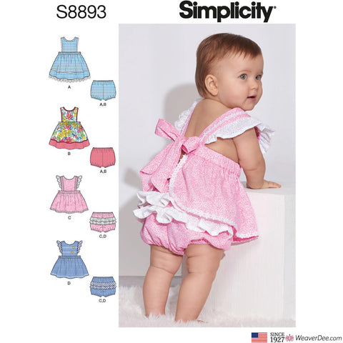 Simplicity Pattern S8893 Babies' Pinafores