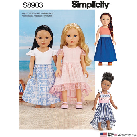Simplicity Pattern S8903 18" Doll Clothes