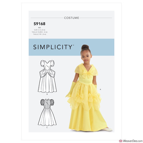 Simplicity Pattern S9168 Children's & Girls' Princess Costumes