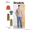 Simplicity Pattern S9315 Men's Knit Tops & Pants