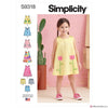Simplicity Pattern S9318 Toddlers' Tent Tops, Dresses & Shorts