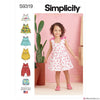 Simplicity Pattern S9319 Toddlers' Criss-Cross Top, Dresses, Rompers & Panties