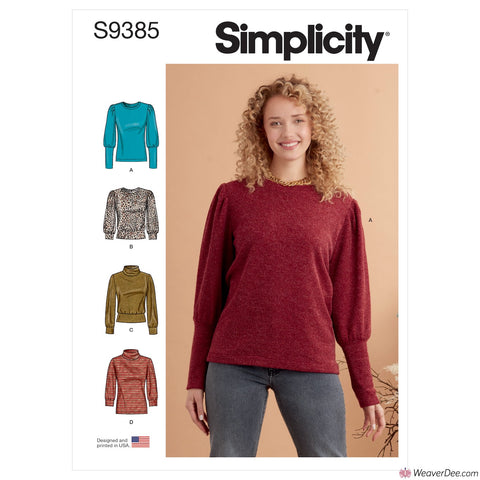 Simplicity Pattern S9385 Misses' Knit Tops with Length & Sleeve Variations