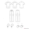 Simplicity Pattern S9387 Unisex Knit Scrub Tops, Pants, Cap & Mask