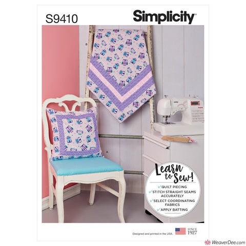 Simplicity Pattern S9410 Learn-to-Sew Quilted Blanket & Pillow