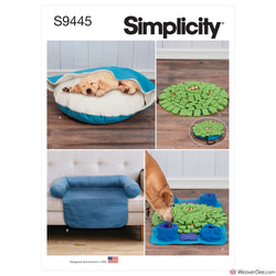 Simplicity Pattern S9445 Pet Bed in 2 Sizes, Chair Cover & Play Mats