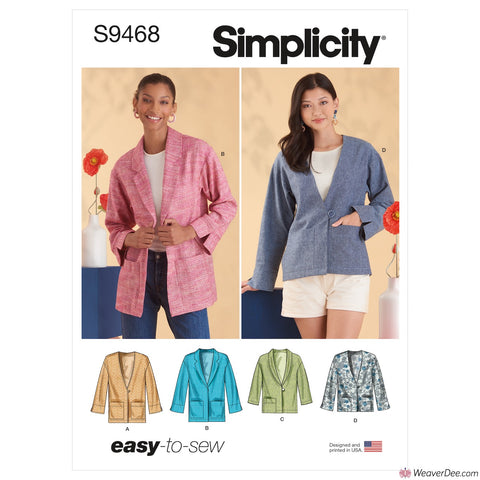 Simplicity Pattern S9468 Misses' Unlined Jacket