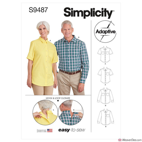 Simplicity Pattern S9487 Unisex Adaptive Shirt