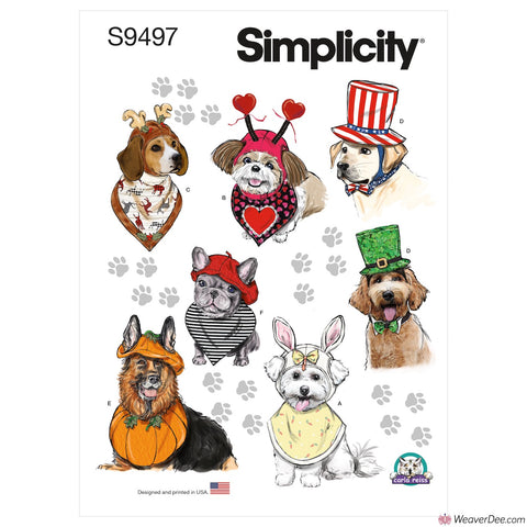 Simplicity Pattern S9497 Hats for Dogs / Pets