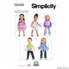 Simplicity Pattern S9499 Doll Clothes 18"