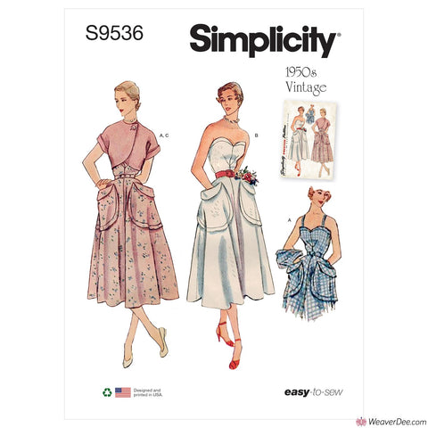 Simplicity Pattern S9536 Misses' Sundress & Bolero - Vintage 1950s