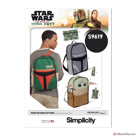 Simplicity Pattern S9619 Disney Star Wars Backpacks & Accessories