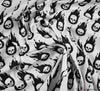 Polycotton Fabric - Skull Flames White