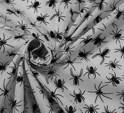 Polycotton Fabric - Incy Wincy Black Spider