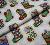 Rose & Hubble Cotton Fabric - Stockings of Gifts Cream