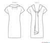 Vogue Pattern V1544 Misses' Lined Shift Dress With Back Drop-Collar & Tie