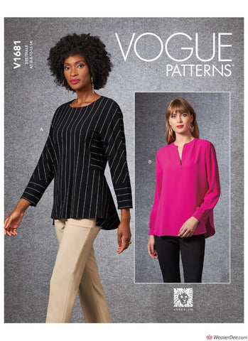 Vogue Pattern V1681 Misses' Top