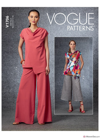 Vogue Pattern V1706 Misses' Tops & Trousers