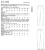Vogue Pattern V1729 Misses' Trousers