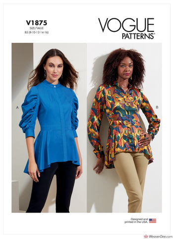 Vogue Pattern V1875 Misses' Tops
