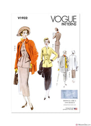 Vogue Pattern V1932 Vintage 1940s Misses' Suit & Coat