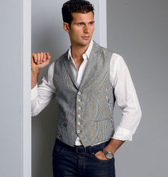 Vogue - V8987 Men's Waistcoat | Average - WeaverDee.com Sewing & Crafts - 1