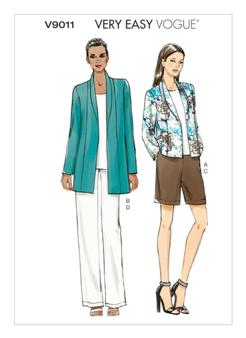 Vogue Pattern V9011 Misses' Jacket, Shorts & Pants | Very Easy