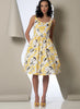 Vogue Pattern V9100 Misses' Sleeveless Gathered Waist Dresses - Very Easy