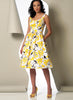 Vogue Pattern V9100 Misses' Sleeveless Gathered Waist Dresses - Very Easy