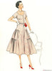 Vogue Pattern V9106 Misses' Tiered & Ruffled Dress & Belt - Vintage 1950s