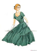 Vogue Pattern V9106 Misses' Tiered & Ruffled Dress & Belt - Vintage 1950s