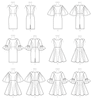 Vogue Pattern V9239 Misses' Princess Seam Dresses With Sleeve & Skirt Variations
