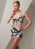 Vogue Pattern V9255 Misses' Lined Halter Bra & Shorts, & Square-Neck Coverup With Pockets