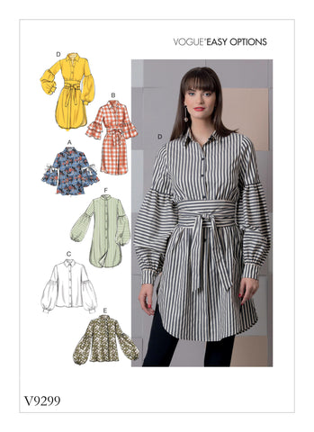 Vogue Pattern V9299 Misses' Top & Belt