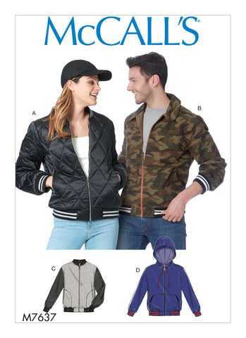 McCall's Pattern M7637 Misses' & Men's Bomber Jackets