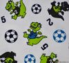 Cotton Winceyette Fabric - Dino Football
