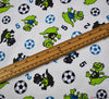 Cotton Winceyette Fabric - Dino Football