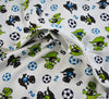 Cotton Winceyette Fabric - Dino Football