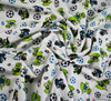 Cotton Winceyette Fabric - Dino Football