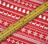 Polycotton Fabric - Christmas Nordic Stripe Red