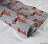 Polycotton Fabric - Christmas Sausage Dog Silver