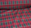 Metallic Cotton Fabric - Christmas Tartan - Bottle Green