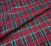 Metallic Cotton Fabric - Christmas Tartan - Bottle Green